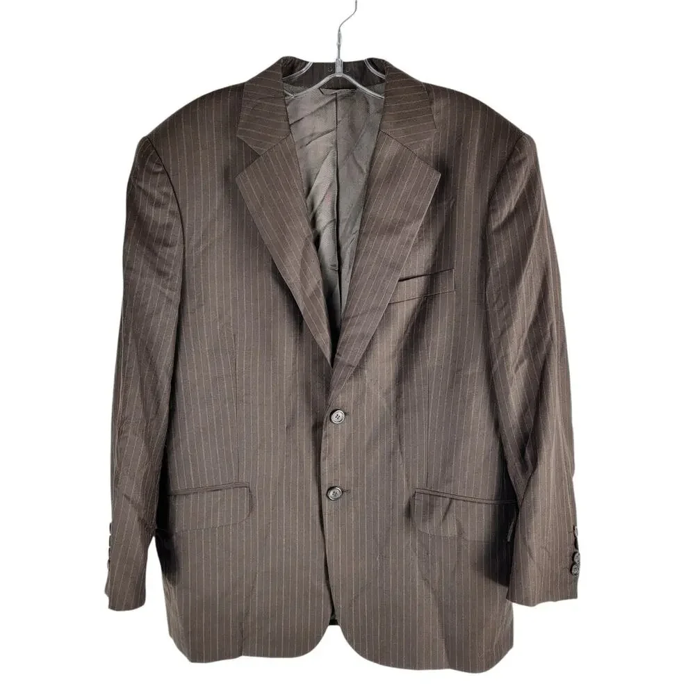 Valentino Wool Blazer Brown Striped From Cadini Italy Size 44R